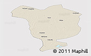 Shaded Relief Panoramic Map of Dorbod, cropped outside