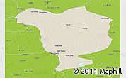 Shaded Relief Panoramic Map of Dorbod, physical outside