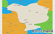 Shaded Relief Panoramic Map of Dorbod, political outside