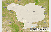 Shaded Relief Panoramic Map of Dorbod, satellite outside