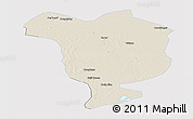 Shaded Relief Panoramic Map of Dorbod, single color outside