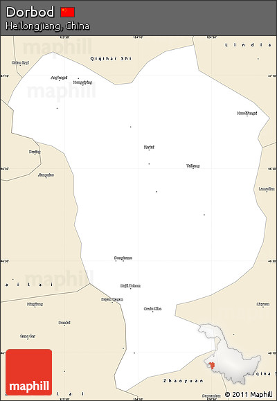 Classic Style Simple Map of Dorbod