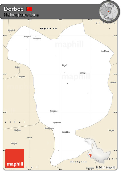 Classic Style Simple Map of Dorbod