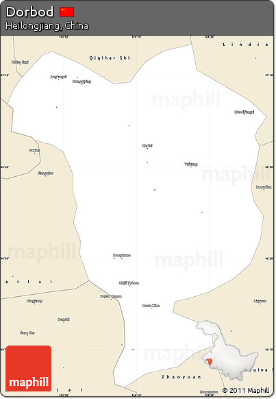 Classic Style Simple Map of Dorbod