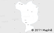 Silver Style Simple Map of Dorbod, single color outside
