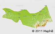Physical 3D Map of Fangzheng, cropped outside