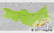 Physical 3D Map of Fangzheng, lighten, desaturated