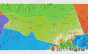 Physical 3D Map of Fangzheng, political outside