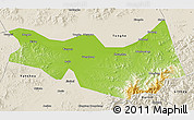 Physical 3D Map of Fangzheng, shaded relief outside