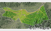 Satellite 3D Map of Fangzheng, semi-desaturated