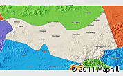 Shaded Relief 3D Map of Fangzheng, political outside