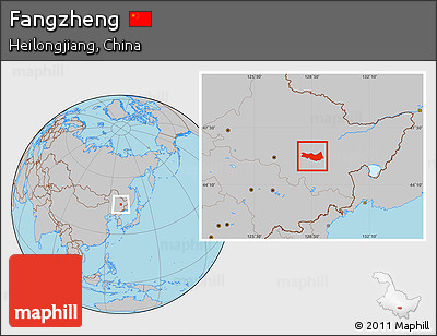 Gray Location Map of Fangzheng