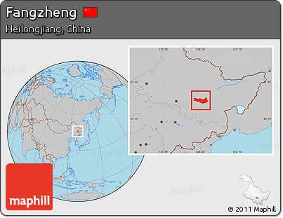 Gray Location Map of Fangzheng