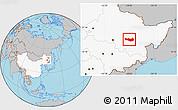 Gray Location Map of Fangzheng, highlighted country