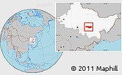 Gray Location Map of Fangzheng, highlighted parent region