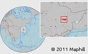 Gray Location Map of Fangzheng, hill shading