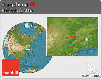 Satellite Location Map of Fangzheng