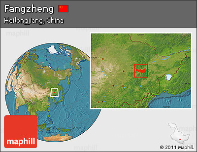 Satellite Location Map of Fangzheng