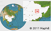 Satellite Location Map of Fangzheng, highlighted country