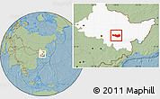Savanna Style Location Map of Fangzheng, highlighted parent region, hill shading