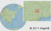 Savanna Style Location Map of Fangzheng, hill shading