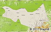Shaded Relief Map of Fangzheng, physical outside