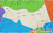 Shaded Relief Map of Fangzheng, political outside
