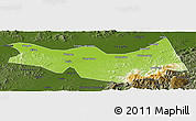 Physical Panoramic Map of Fangzheng, darken