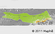 Physical Panoramic Map of Fangzheng, desaturated