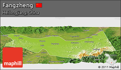Physical Panoramic Map of Fangzheng, satellite outside
