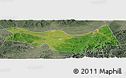 Satellite Panoramic Map of Fangzheng, semi-desaturated
