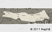 Shaded Relief Panoramic Map of Fangzheng, darken
