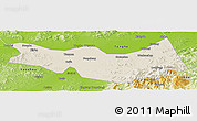 Shaded Relief Panoramic Map of Fangzheng, physical outside