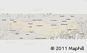 Shaded Relief Panoramic Map of Fangzheng, semi-desaturated