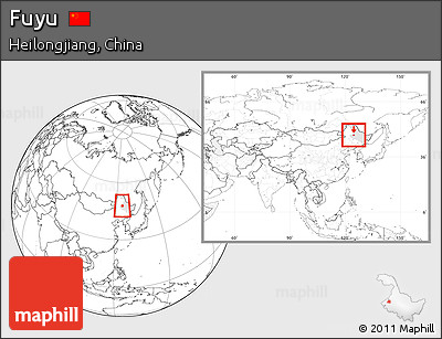 Blank Location Map of Fuyu, highlighted parent region, within the entire country