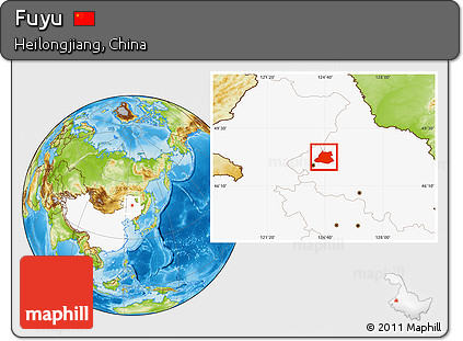 Physical Location Map of Fuyu, highlighted country