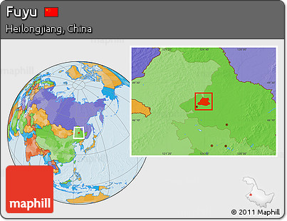 Political Location Map of Fuyu