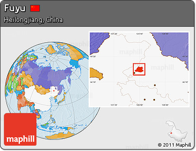 Political Location Map of Fuyu, highlighted country
