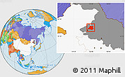 Political Location Map of Fuyu, highlighted country, highlighted parent region