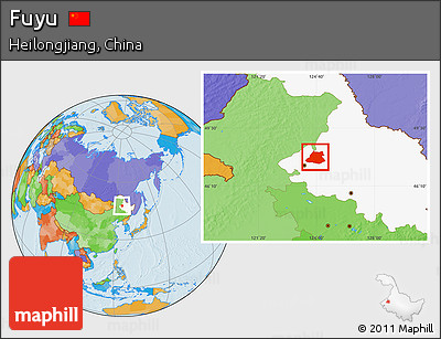 Political Location Map of Fuyu, highlighted parent region