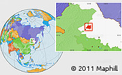 Political Location Map of Fuyu, highlighted parent region