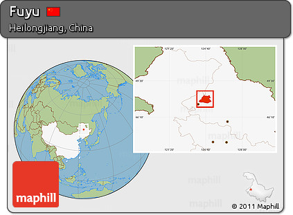Savanna Style Location Map of Fuyu, highlighted country