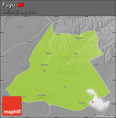 Physical Map of Fuyu, desaturated