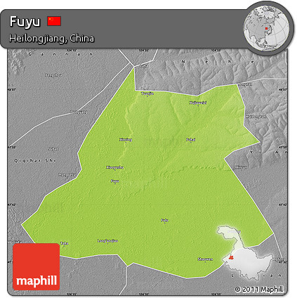 Physical Map of Fuyu, desaturated