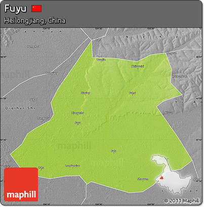 Physical Map of Fuyu, desaturated