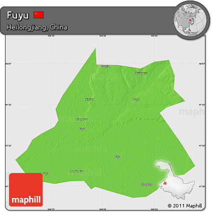 Political Map of Fuyu, cropped outside