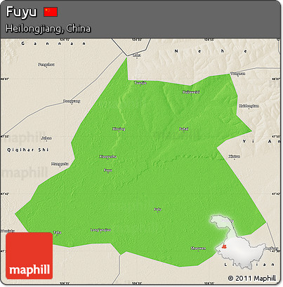 Political Map of Fuyu, shaded relief outside