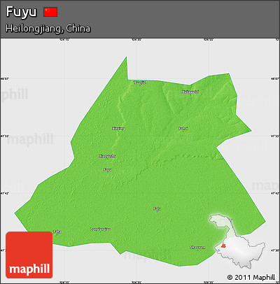 Political Map of Fuyu, single color outside