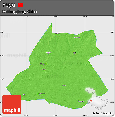 Political Map of Fuyu, single color outside