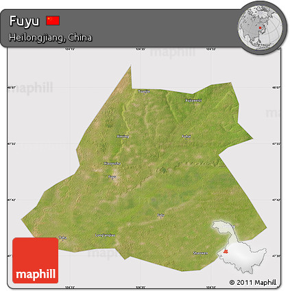 Satellite Map of Fuyu, cropped outside